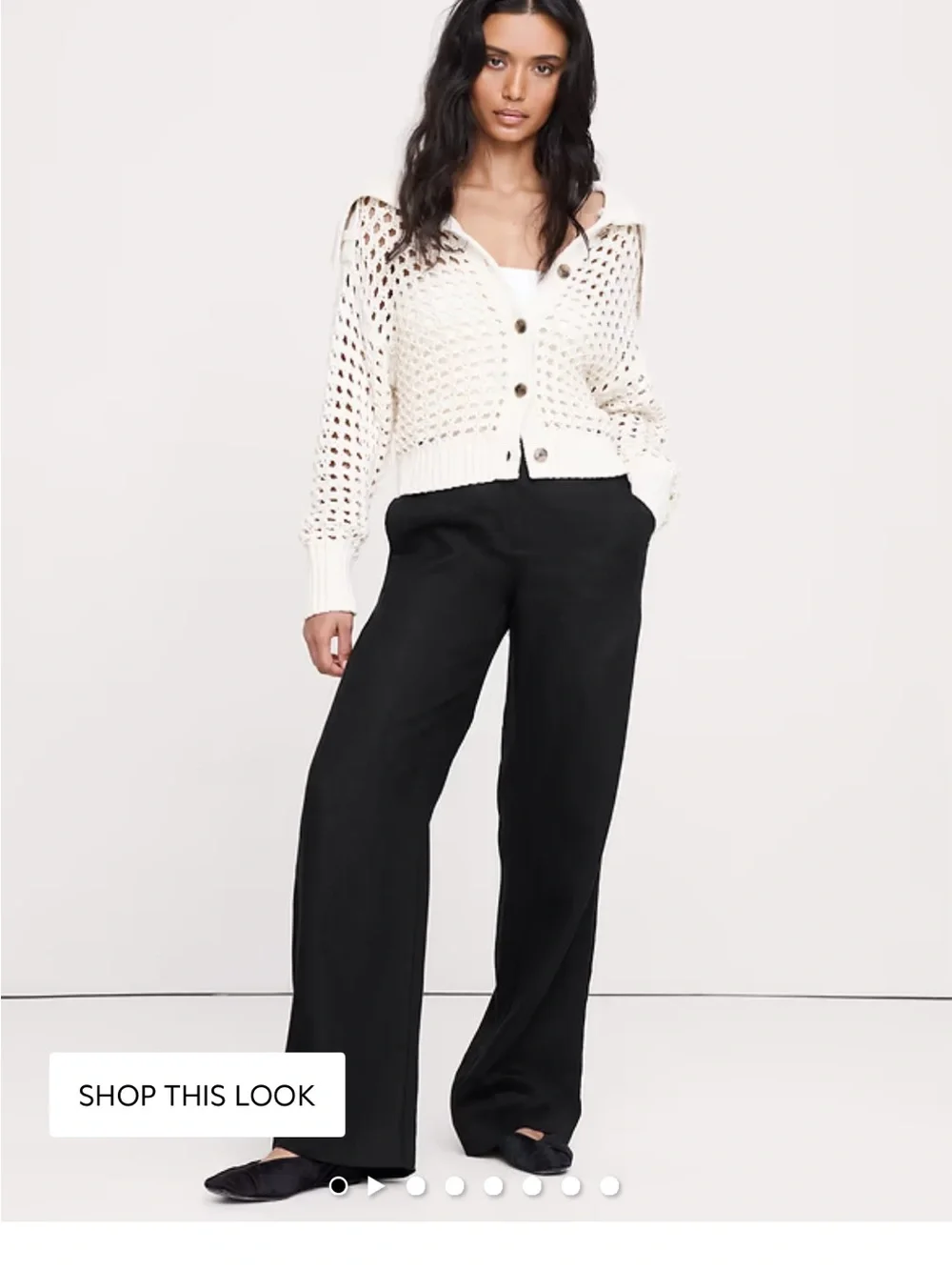 NWT Banana Republic M Black The Everyday Wide Leg Pant in Linen